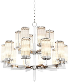 Casa Padrino Luxus Kronleuchter Silber 75,5 x H. 73 cm - Hotel Restaurant Möbel