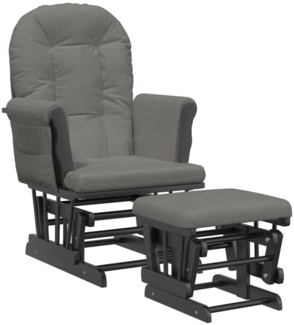 vidaXL Schaukelsessel mit Hocker Gleitend Dunkelgrau Stoff 351667