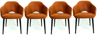 NEXT COLLECTION Stuhl CLAUDIA (Velours-Stoff, 4 St), Sitz gepolstert, elegante Metallbeine