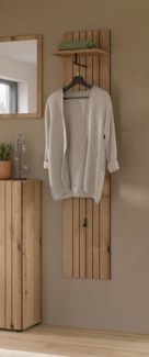 INOSIGN Garderobenpaneel TATIO, Rillenfräsung, 4 Haken, 1 Kleiderstange, 1 Ablageboden (1 St), Garderobenpaneel, Garderobe, Flur, Diele