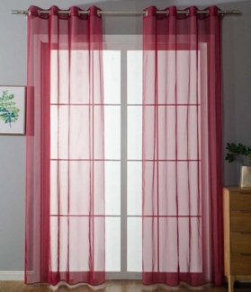 Gardinenbox Gardine, Ösen (2 St), transparent, Voile, Ösenvorhänge Voile »Uni« Bleibandabschluß 20332-cn2