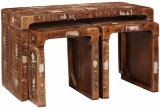 vidaXL Satztische 3 pcs recyceltes Massivholz 4104562