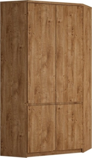 Lomadox Kleiderschrank FORTALEZA-129 Eckkleiderschrank in Eiche Nb, B/H/T ca. 95/200/95 cm