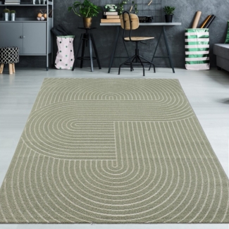 TeppichHome24 Teppich Moderner In- und Outdoor Teppich mit Bogen Muster in grün, rechteckig, Höhe: 5 mm