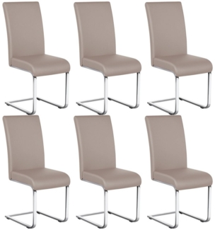 Yaheetech Esszimmerstuhl 2/4/6-er Küchenstuhl (6 St), Schwinger Polsterstuhl mit Ergonomischer Rückenlehne & Metallbeine