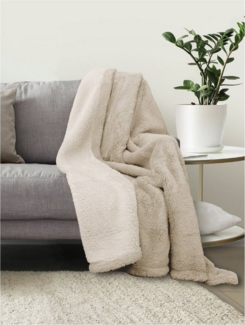 Wohndecke Lanudo® Premium Sherpa Kuscheldecke Wohndecke XL Sofadecke 150x200, Lanudo