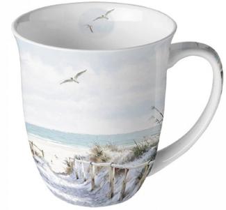 Ambiente Luxury Paper Products Becher Mug Maritim, Strand, am Meer, Küste Tiere, Porzellan Strandhütte, Kaffee / Tee Tasse Sommer Kollektion