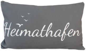 Bada Bing Dekokissen Kissen mit Spruch Deko "Heimathafen" - ca. 53 x 31 cm