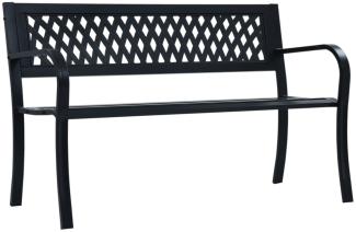 vidaXL Gartenbank 125 cm Schwarz Stahl 47943