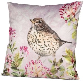 formano Dekokissen Samt, Farbe: Mehrfarbig, Motiv: Vogel