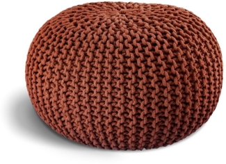 ELYFLAIR Pouf ELYFLAIR® Handgestrickter Pouf aus 100% recyceltem Material, Handgefertigt, 100% recycelte Baumwolle