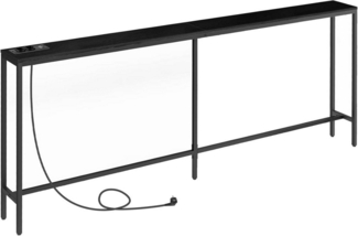 LuxusKollektion Konsolentisch Konsolentisch mit Ladestation USB-Anschlüssen Schwarz 200 cm