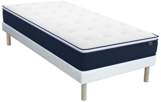 Vente-unique - Taschenfederkernmatratze-Bettgestell-Set - 90 x 190 cm - mit integriertem Topper - Stärke 24 cm - ALTIER von YSMÉE
