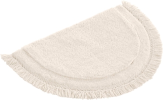 LeGer Home by Lena Gercke Badematte Tamsin, Badvorleger, Badezimmer Teppich, Höhe 20 mm, fußbodenheizungsgeeignet, strapazierfähig, Baumwolle, halbrund, mit Fransen, Badteppich, Badematte, Baumwolle