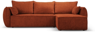 Micadoni Ecksofa Kaelle 4-Sitzer mit Schlaffunktion Chenille Terrakotta Rechts