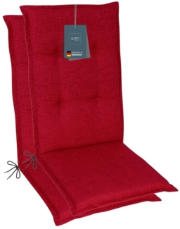 LILENO HOME Hochlehnerauflage Gartenstuhl Auflage, bequeme Sitzauflage für Gartenmöbel, Stuhlkissen, (2 St, 2er Set), Polsterauflage Grün, Sitzpolster für Klappstühle