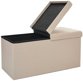 Zedelmaier Sitzbank 76cm mit Stauraum, Sitztruhe,faltbar Aufbewahrungsbox,Fußbank (ZD76-QS), Aus MDF-Platte und Lenien. Faltbar, Truhenbank