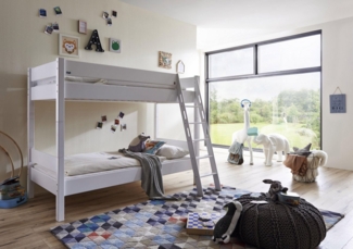 Relita Etagenbett STEFAN Buche massiv weiß lackiert 90x200