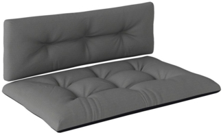 Outsunny Stuhlkissen 2er Set Palettenpolster mit Getuftetem Design, Rückenlehne, für Europaletten Palettensofa 120 x 77 x 10 cm Dunkelgrau