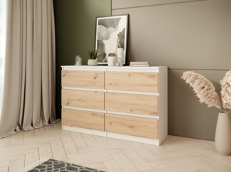 Beautysofa Kommode mit sechs Schubladen LOOK, Modernes Design, Zeitloser Stil