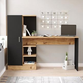 Luxusbetten24 Schreibtisch Designer Schreibtisch Cansas, mit Schrank und Staufächer