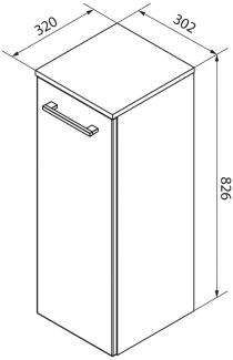 Fackelmann B.STYLE Midischrank links, 30 cm breit, Braun