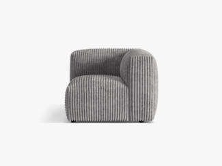 Micadoni Eckmodul Martina 1-Sitzer Klein Kord Hellgrau