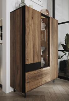 Highboard Borga Vitrinenschrank 100cm MDF grifflos