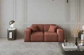 Sofa Designersofa CELES 2-Sitzer in Stoff Opera Velvet Kupferbraun