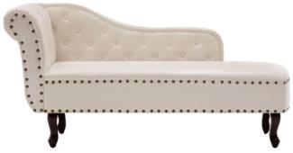 vidaXL Chaiselongue Creme Kunstleder 60783