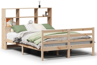 vidaXL Massivholzbett mit Regal ohne Matratze 150x200 cm Kiefernholz 3322239