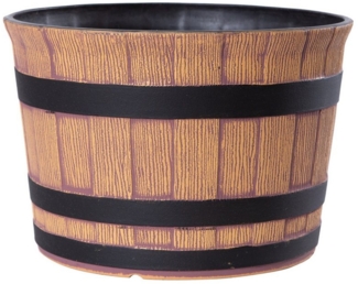 Jinfa Pflanzkübel aus Kunststoff Miniteich Weinfassoptik Blumenöpfe, 1, 3, 6 Stück (1 St)