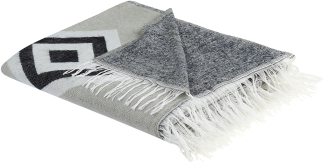 Kuscheldecke KATTIKE Stoff 130 x 170 cm Grau Geometrisches Muster