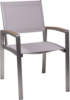 Gartenstuhl 2er Set HANNA - Kunststoff, Champagner | Stapelstuhl Wetterfest Gartenstühle Outdoor Essstühle