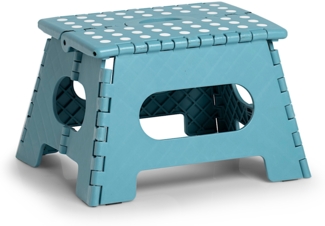 ZELLER Klapphocker 13032 aus Kunststoff, eisblau / Tritt / Klappstiege