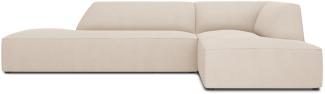 Micadoni 4-Sitzer Modular Ecke rechts Sofa Ruby | Bezug Beige | Beinfarbe Black Plastic