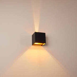 »Vaccina«, moderne Wandlampe aus Metall in Schwarz/Kupferfarben, eckige Leuchte mit verschiedenen Lichteffekten durch verstellbaren Schirm, Up & Down Leuchte, 1-flammig, 1 x G9 max. 3,5 Watt