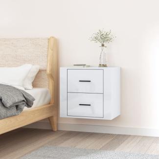 vidaXL Wand-Nachttisch Hochglanz-Weiß 50x36x47 cm 816858