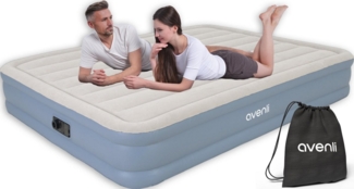 Avenli Luftbett selbstaufblasende Luftmatratze 203x152x33 cm mit eingebauter Pumpe, Inklusive Tragetasche und Reparaturaufkleber