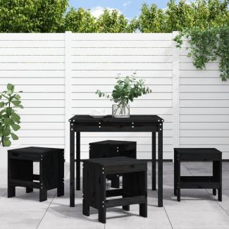 vidaXL 5-tlg. Garten-Essgruppe Schwarz Massivholz Kiefer 3157713