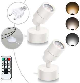 MUPOO LED Wandstrahler Dimmbar 5W LED-Strahler Innen mit Fernbedienung, Timer & Fußschalter, mit 160cm Kabel, LED fest integriert, für Wandleuchten,Akzentbeleuchtung von Pflanzen,Bildern & Kunstwerken