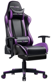 GTPLAYER Gaming-Stuhl Bürostuhl Gaming Stuhl Gaming Sessel ergonomischer Gamer Stuhl, bis 150 kg belastbar, Neigungswinkel 90°-165°