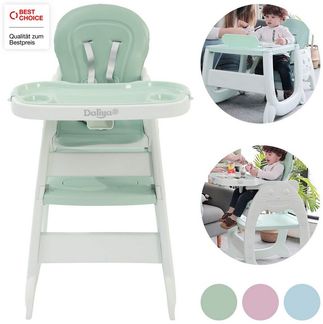 Daliya® Kombihochstuhl MULTIHOK 4in1 Baby- & Kinderhochstuhl, Spieltisch mit Kinderstuhl (Set, 3 St), Kinderhochstuhl wandelbar zu Spieltisch oder Lerntisch mit Kinderstuhl
