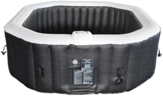 HOME DELUXE Outdoor Whirlpool DROP inkl. Kissen, Getränkehalter und Sonnendach - ⌀185 cm Schwarz