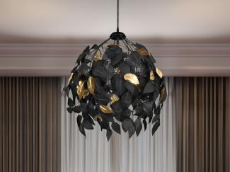 TRIO Leuchten Kronleuchter Leavy, ohne Leuchtmittel, warmweiß - kaltweiß, Hängelampe Blatt Design, Pendelleuchte exkl 1xE27 max 28W