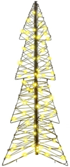 vidaXL Weihnachtsbaum mit 100 LEDs Warmes Weiß 120 cm Rattan 42019220