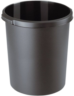 Papierkorb KLASSIK - 30 Liter, rund, 2 Griffmulden, extra stabil, schwarz