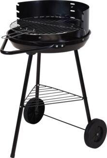 Grillwagen Holzkohlegrill mit Räder, Schwarz, ca. 40x70 cm