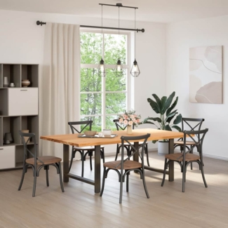 vidaXL Esstisch Hellbraun 220x120x74 cm Massivholz Eiche Rechteckig 3304484