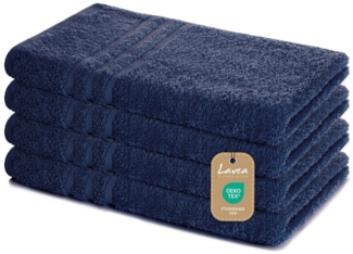 Lavea Handtuch Set saugstarke Frottierserie Elena, aus 100% strapazierfähiger Baumwolle (50x100cm, 4-St), Handtücher - einzigartig weicher Frottee für jeden Hauttyp geeignet